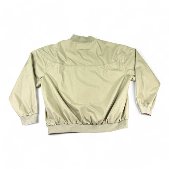 Vintage Windbreaker Jacket Adult XXL 2XL Brown Khaki Tan Piping Zip Buttons 90s - Picture 3 of 9